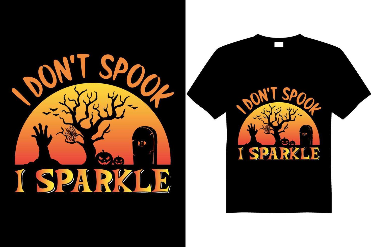 halloween fonkeling t-shirt ontwerp vector