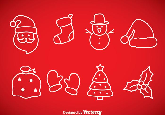 Christmas Outline Pictogrammen vector