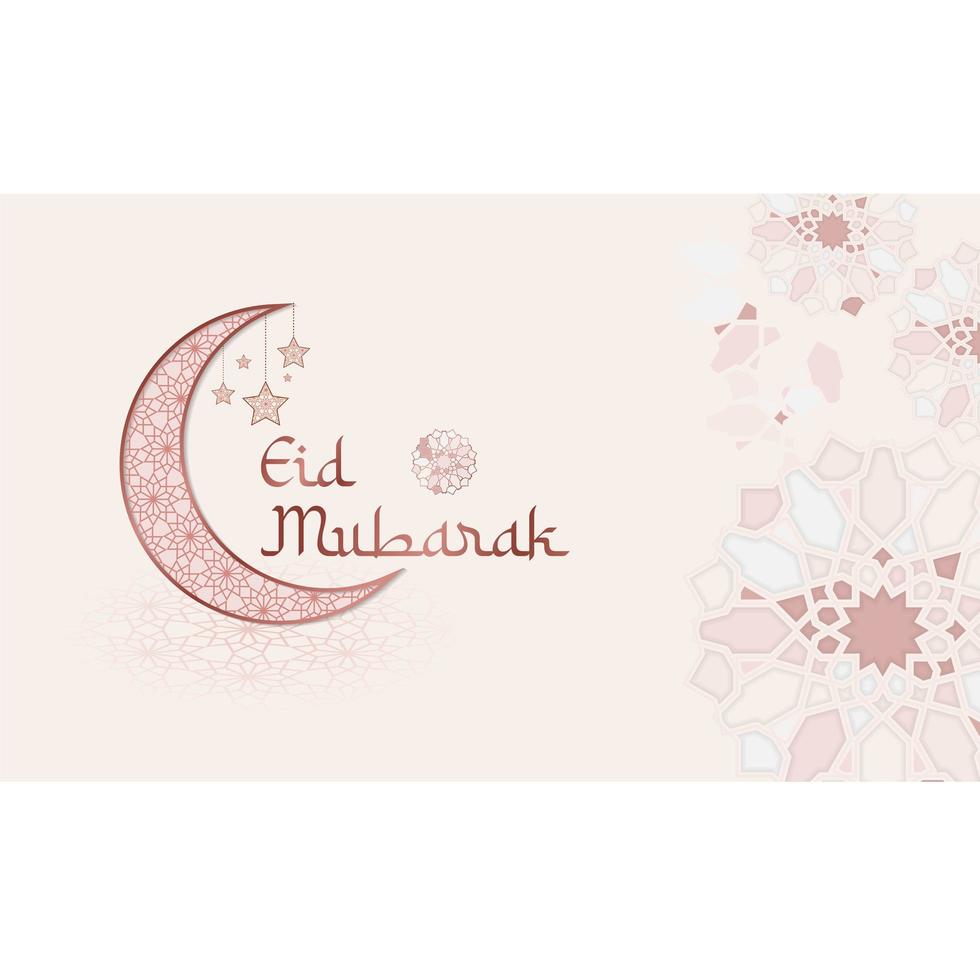 eid mubarak banner met abstracte stervormen vector