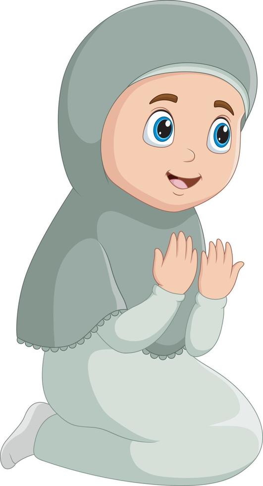illustratie van een vrouwelijke moslim bidden vector
