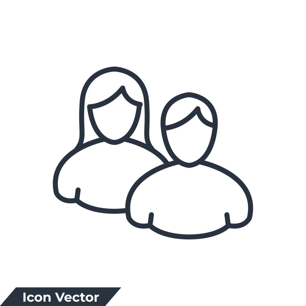 gebruikersgroep pictogram logo vectorillustratie. klantsymboolsjabloon voor grafische en webdesigncollectie vector