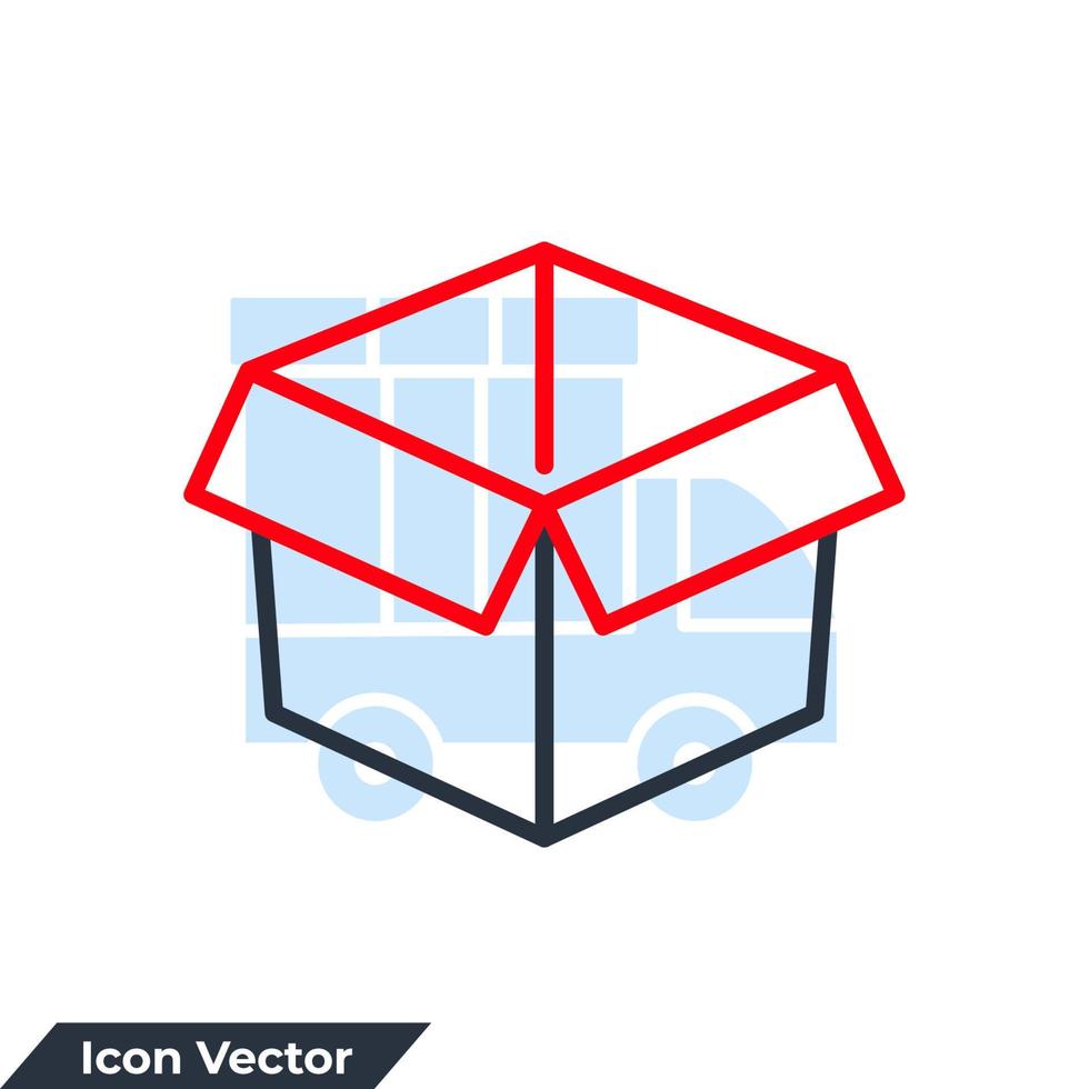 verpakking pictogram logo vectorillustratie. doossymboolsjabloon voor grafische en webdesigncollectie vector