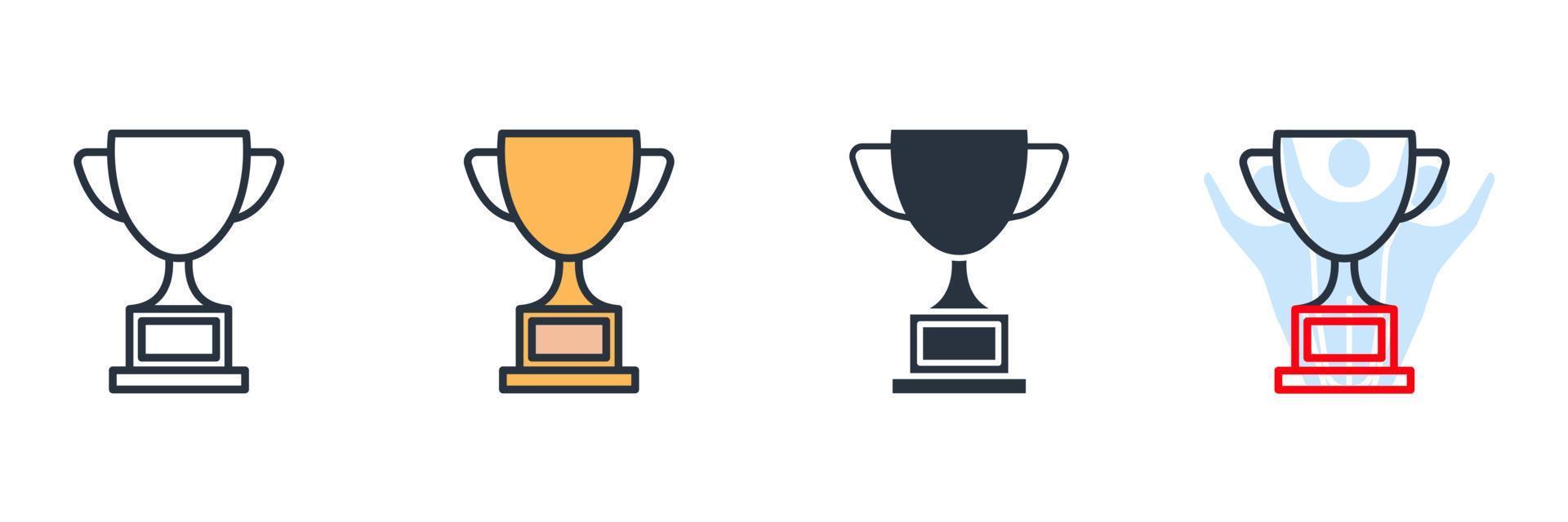 trofee cup pictogram logo vectorillustratie. winnaar kampioensbeker symboolsjabloon voor grafische en webdesigncollectie vector