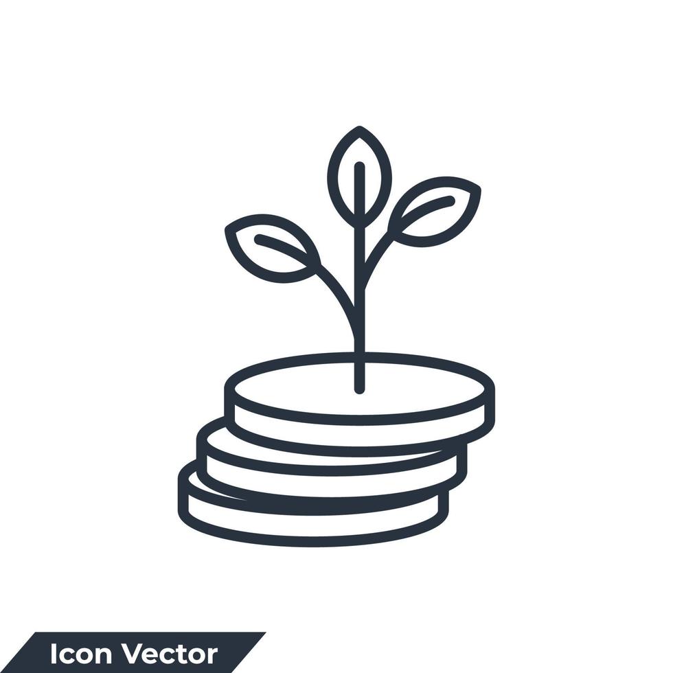 financiering pictogram logo vectorillustratie. passief inkomen en groeiend geldsymboolsjabloon voor grafische en webdesigncollectie vector