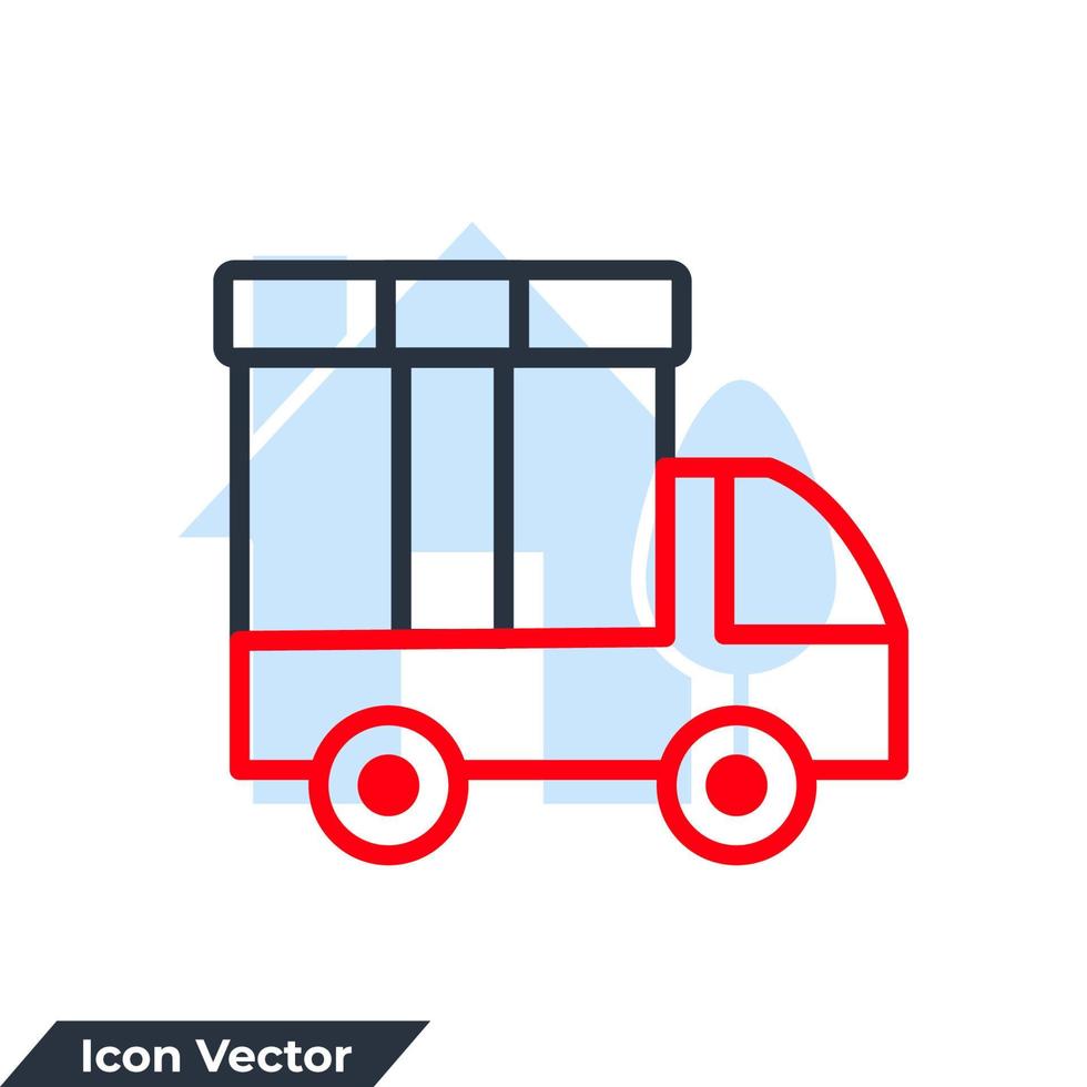 snelle levering vrachtwagen pictogram logo vectorillustratie. snelle verzending symboolsjabloon voor grafische en webdesign collectie vector