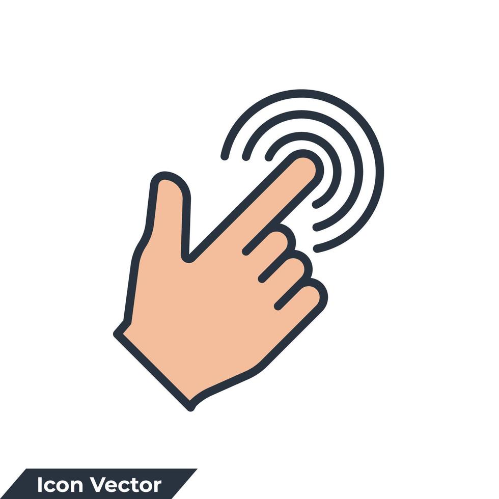 virtuele interactieve controle pictogram logo vectorillustratie. controle aanraaksymboolsjabloon voor grafische en webdesigncollectie vector