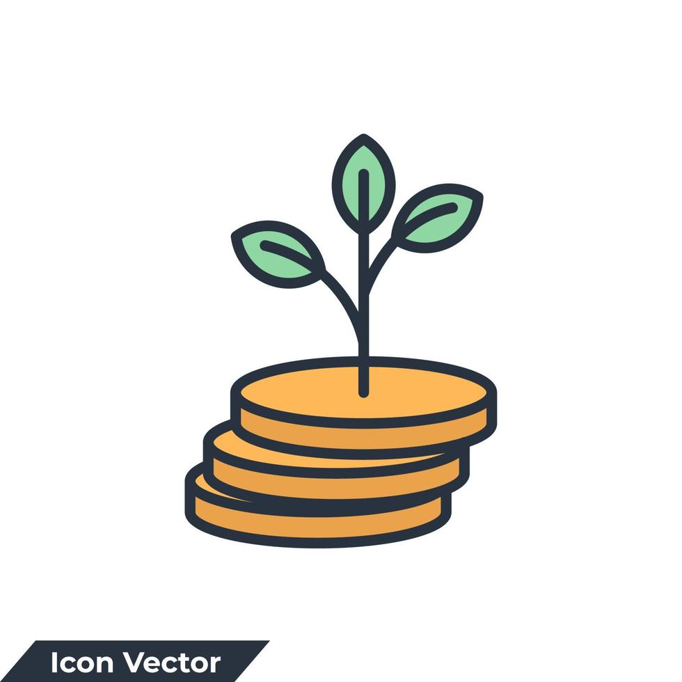 financiering pictogram logo vectorillustratie. passief inkomen en groeiend geldsymboolsjabloon voor grafische en webdesigncollectie vector