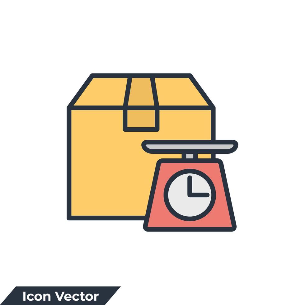 gewicht pictogram logo vectorillustratie. het wegen van vrachtpakketten symboolsjabloon voor grafische en webdesigncollectie vector
