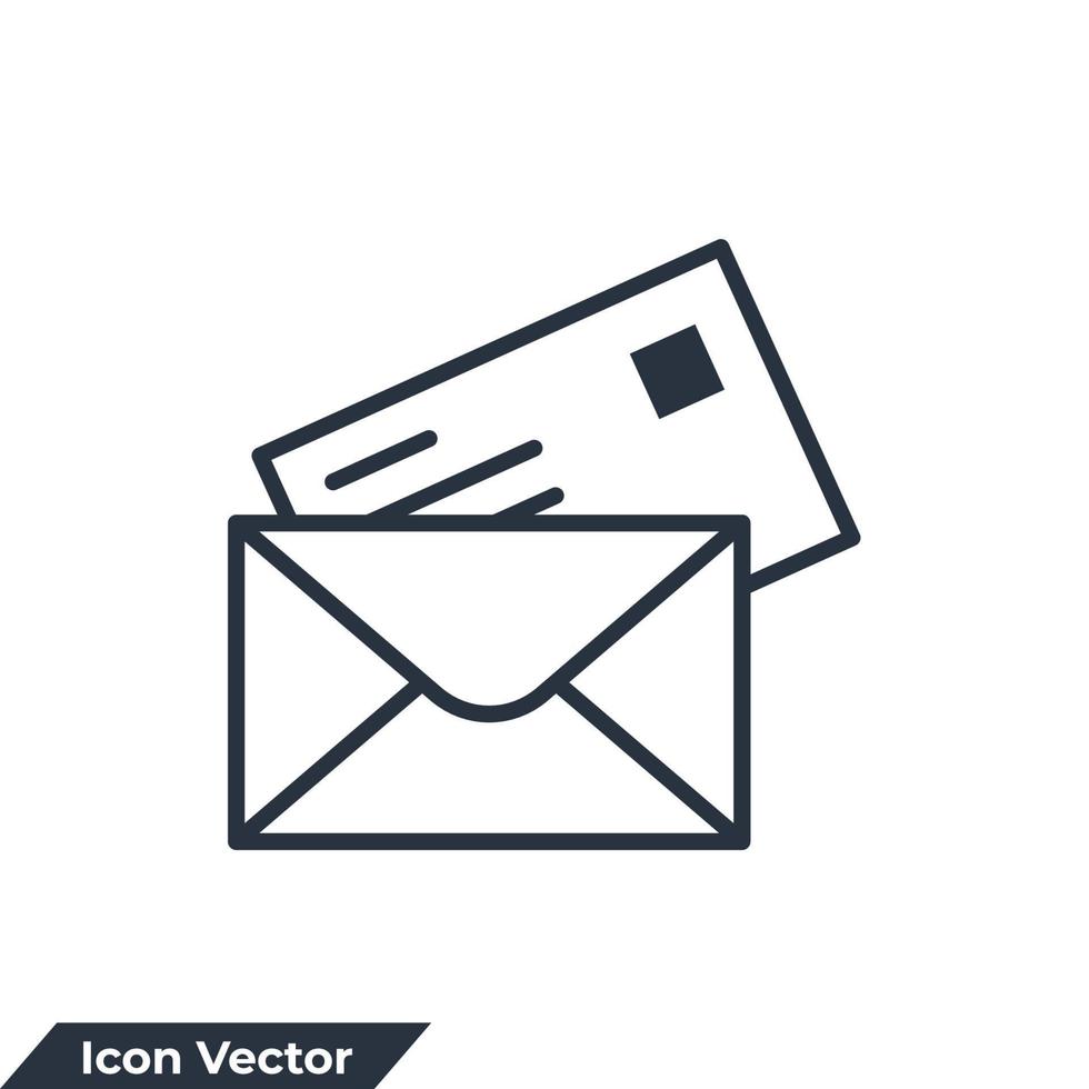 e-mail envelop pictogram logo vectorillustratie. berichtsymboolsjabloon voor grafische en webdesigncollectie vector