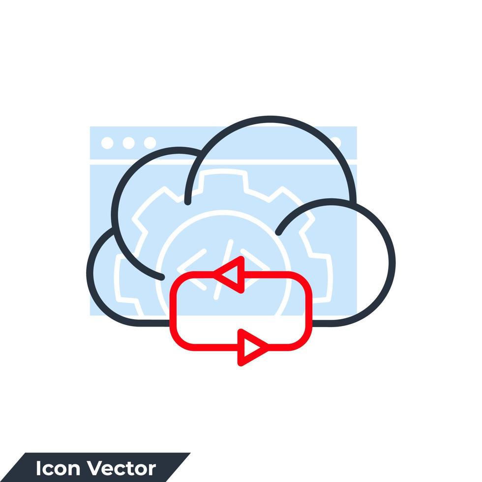 synchroniseren wolk pictogram logo vectorillustratie. cloud computing-symboolsjabloon voor grafische en webdesigncollectie vector