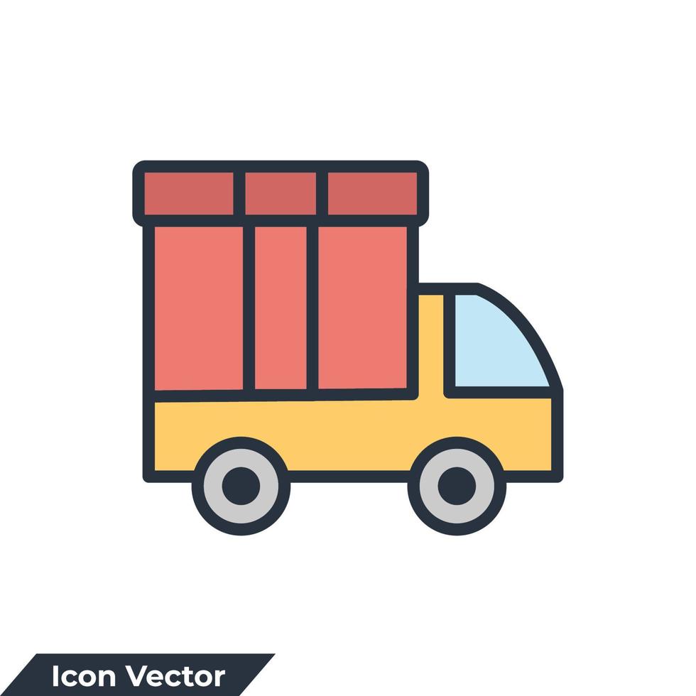 snelle levering vrachtwagen pictogram logo vectorillustratie. snelle verzending symboolsjabloon voor grafische en webdesign collectie vector