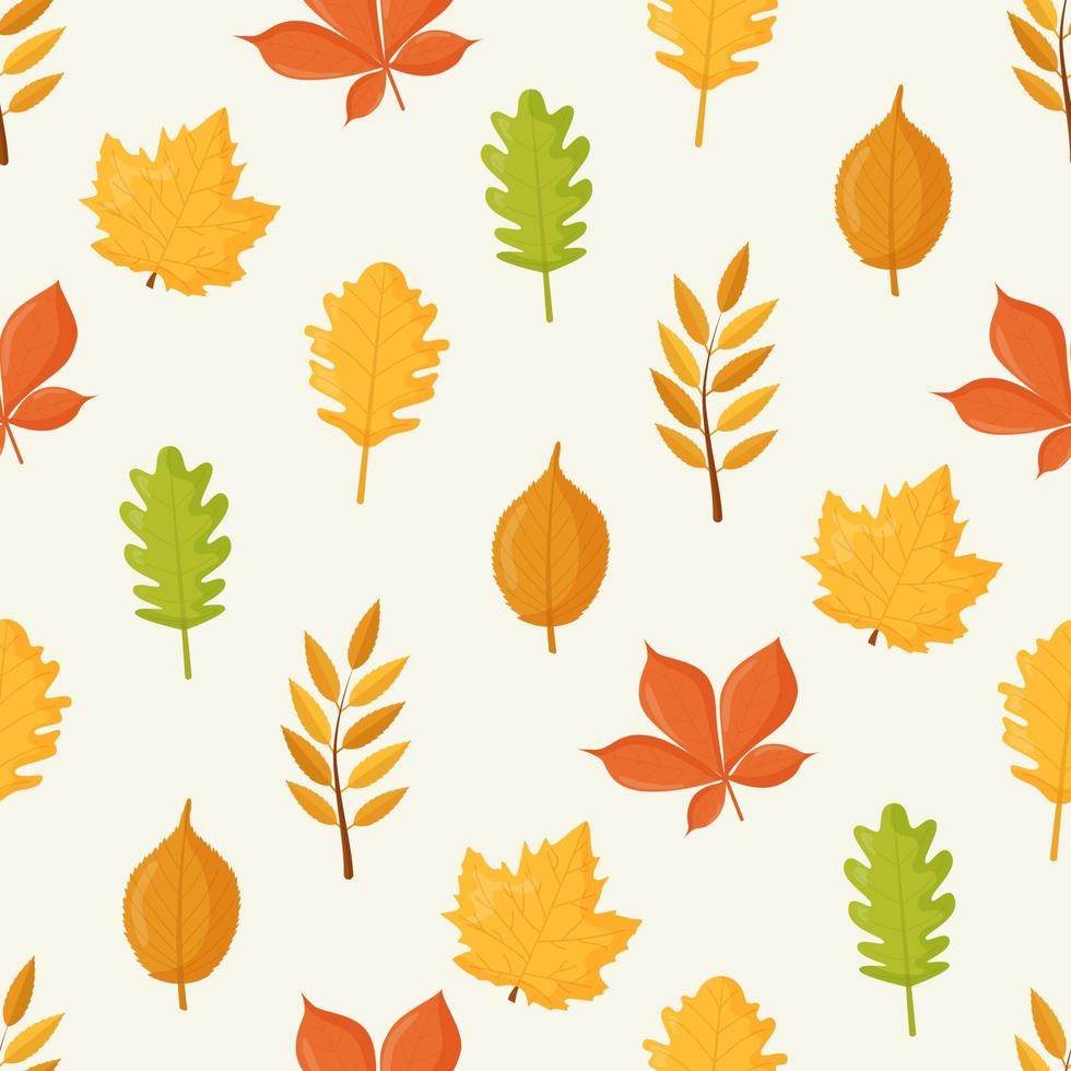 herfstbladeren naadloze patroon, platte vectorillustratie vector