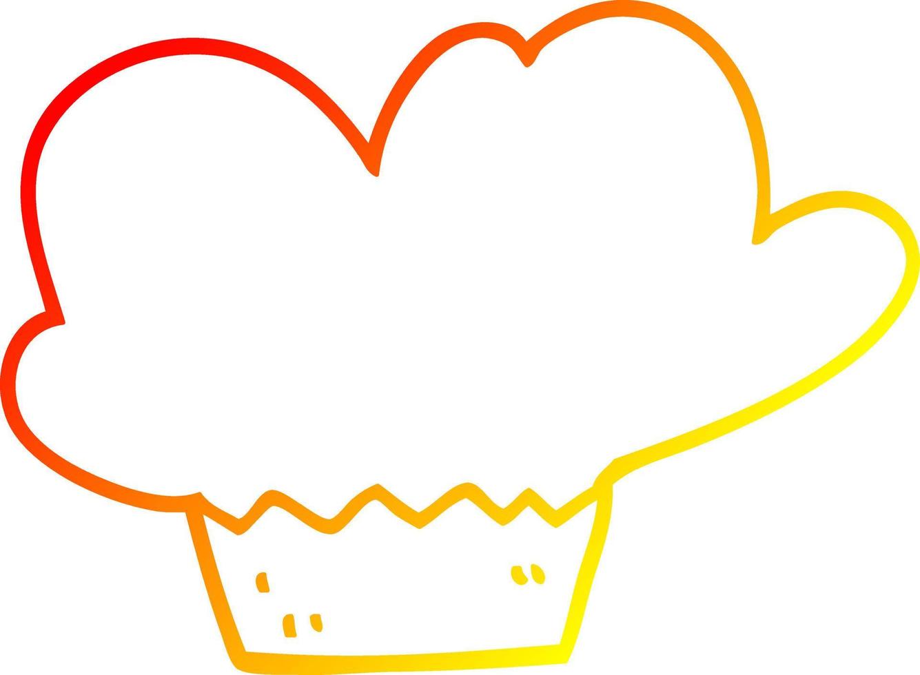 warme gradiënt lijntekening cartoon muffin vector
