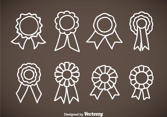 Cockade Hand Getekende Pictogrammen Vector Sets