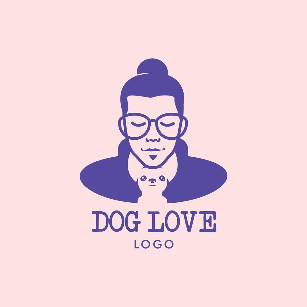 hondenliefde logo hipster chihuahua dierenwinkel vector
