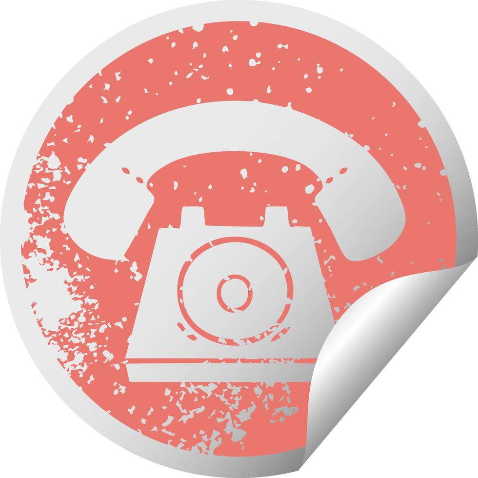 noodlijdende circulaire peeling sticker symbool oude telefoon vector