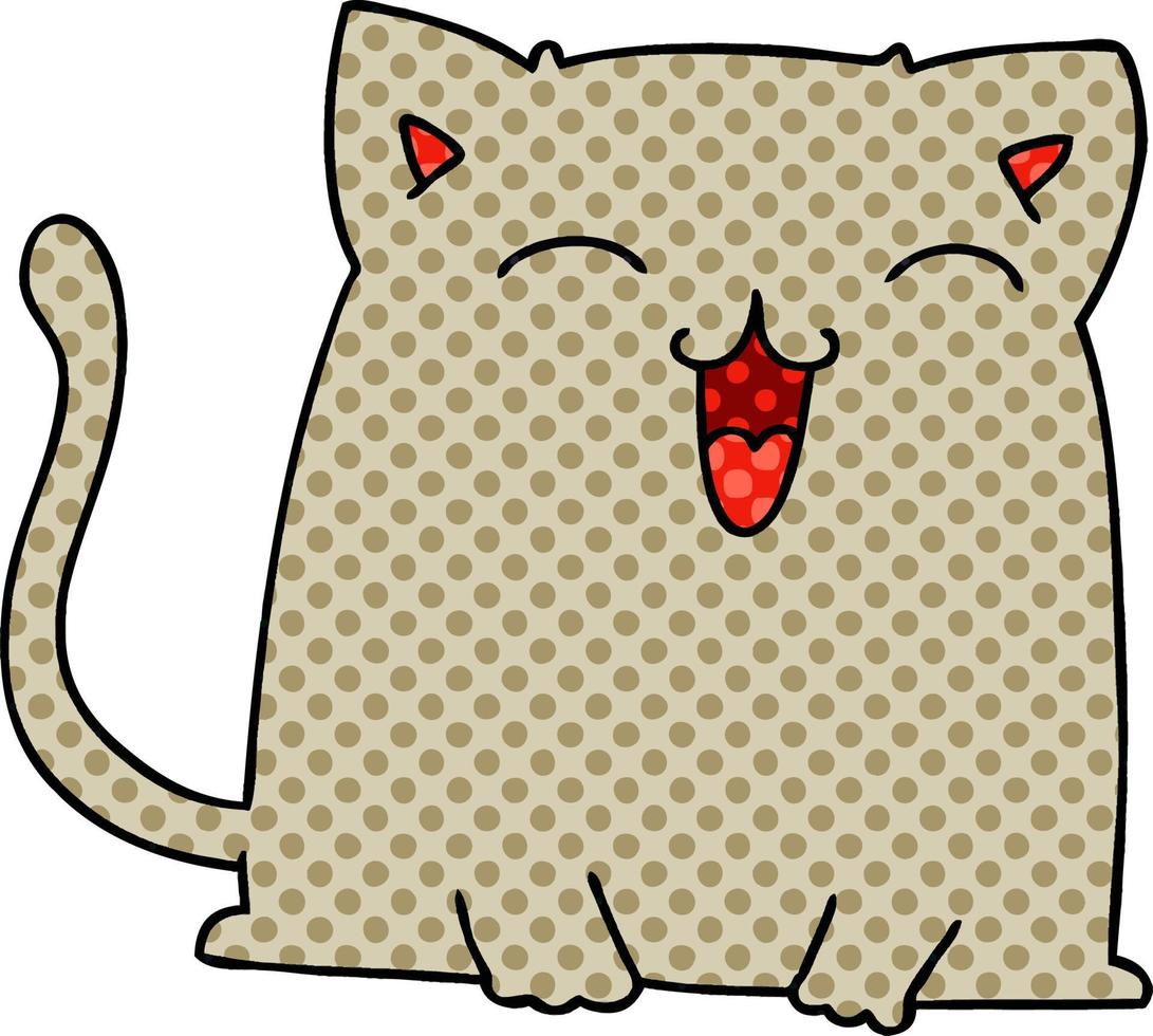 eigenzinnige cartoon kat in stripboekstijl vector