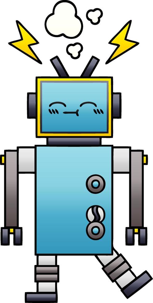 gradiënt gearceerde cartoon robot vector