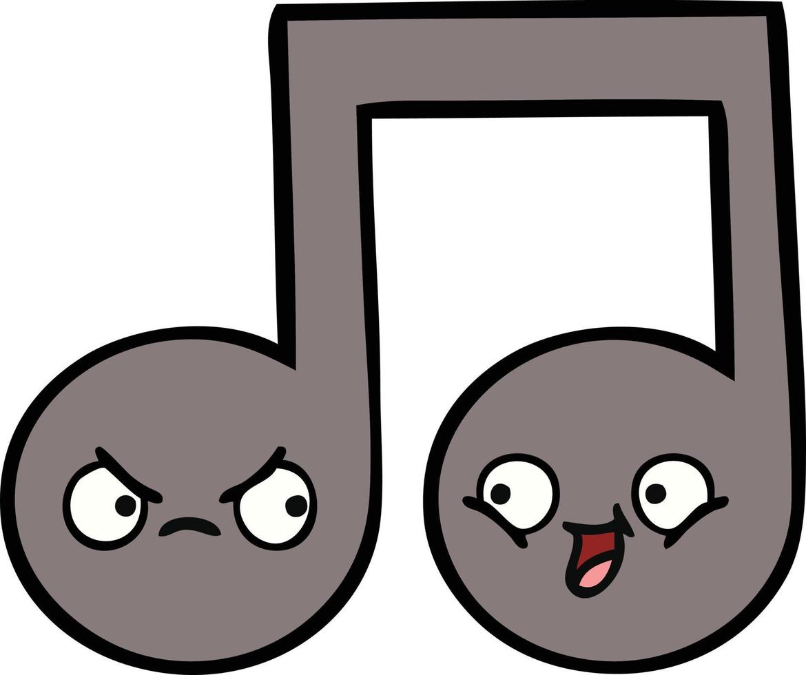 leuke cartoon muzieknoot vector