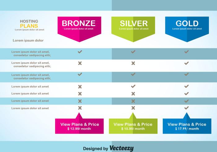 Moderne Pricing Table Template Vector