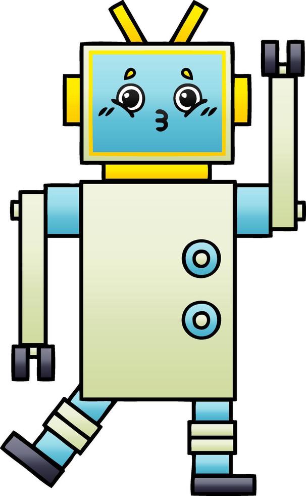 gradiënt gearceerde cartoon robot vector