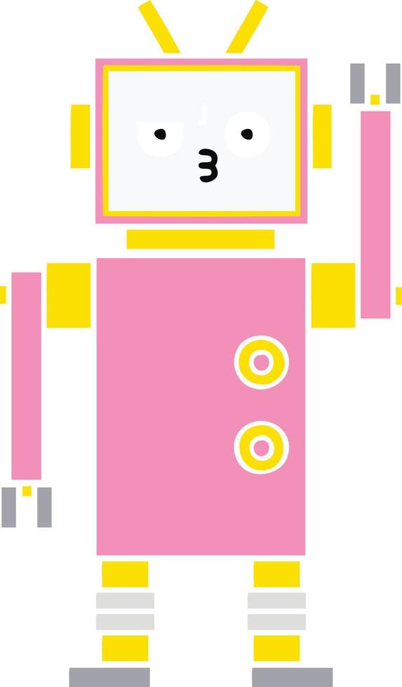 egale kleur retro cartoon robot vector