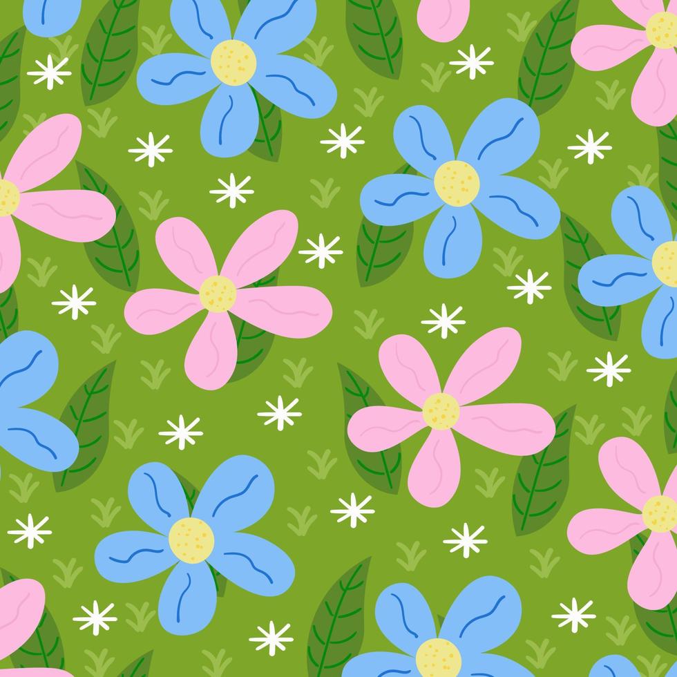 plant en bloem patroon achtergrond afbeelding vector