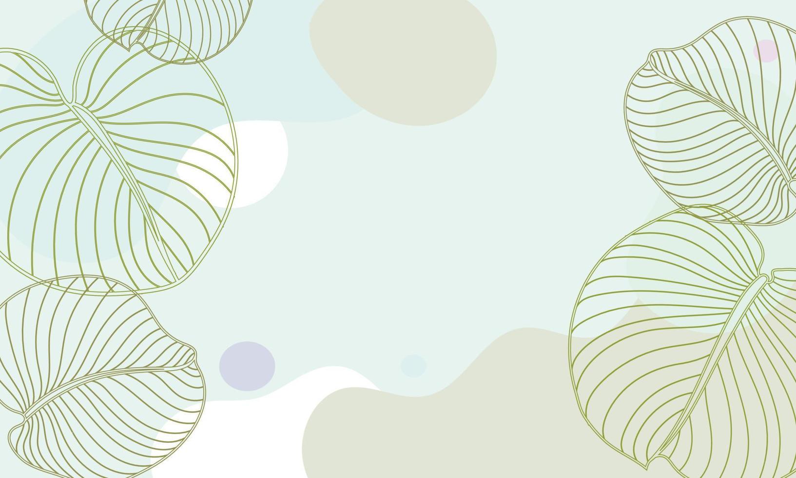 tropische bladeren botanische abstracte kunst achtergrond vector. lijn kunst bloem en botanische bladeren, organische vormen, vector achtergrond voor banner, poster, web en verpakking