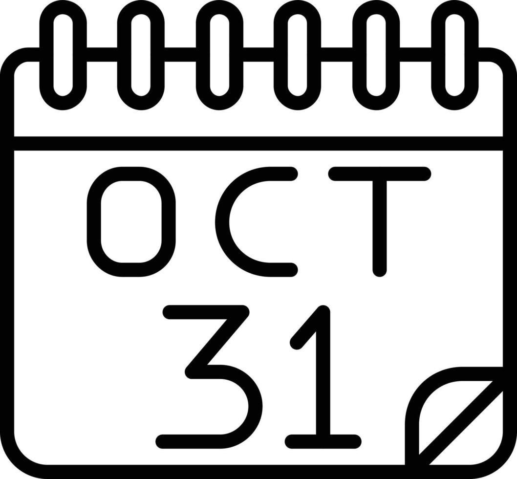 31 oktober lijn icoon vector
