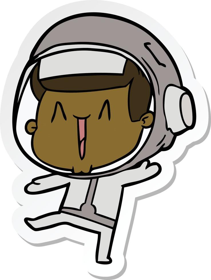 sticker van een dansende cartoonastronaut vector