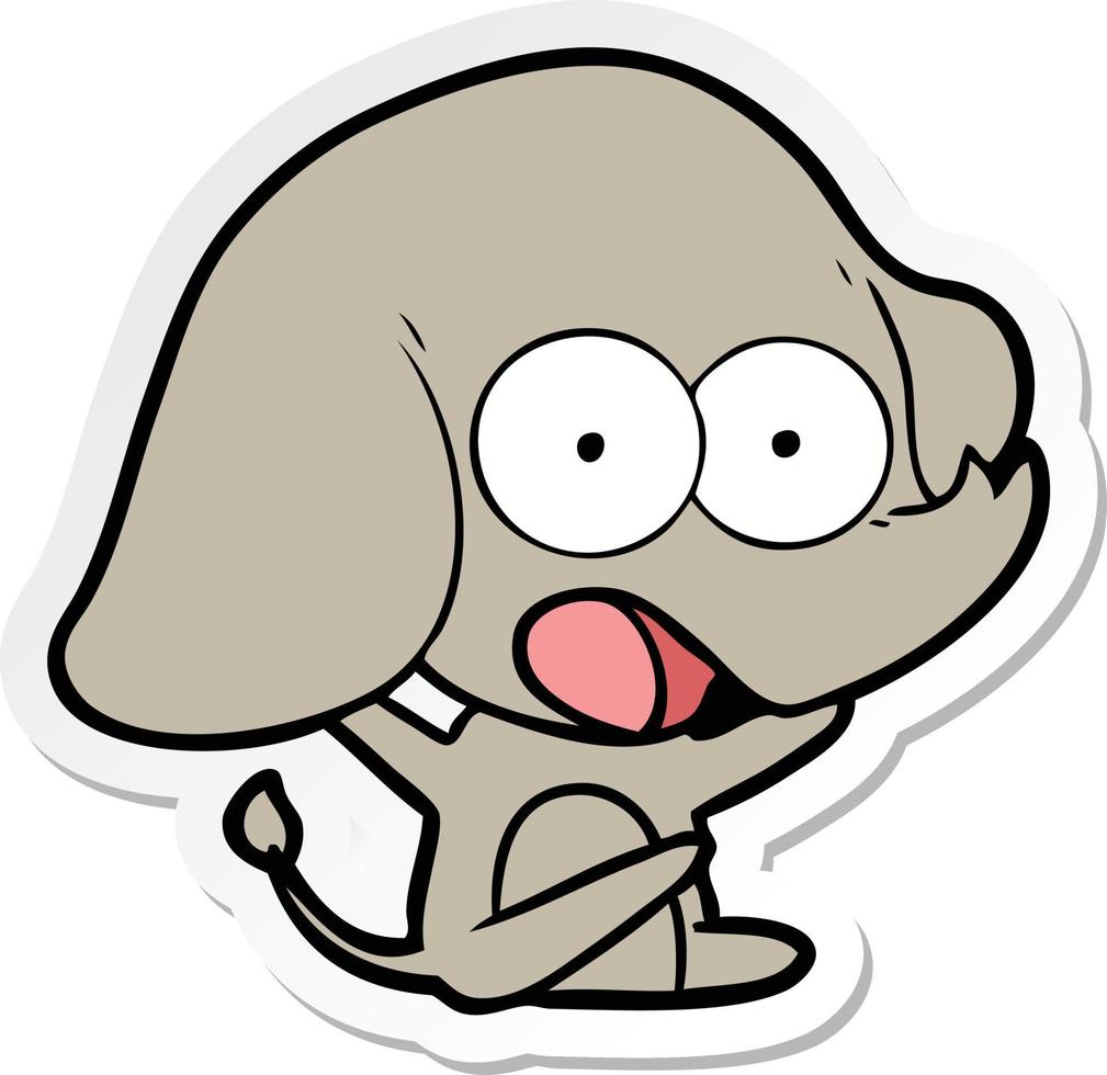 sticker van een schattige cartoonolifant vector