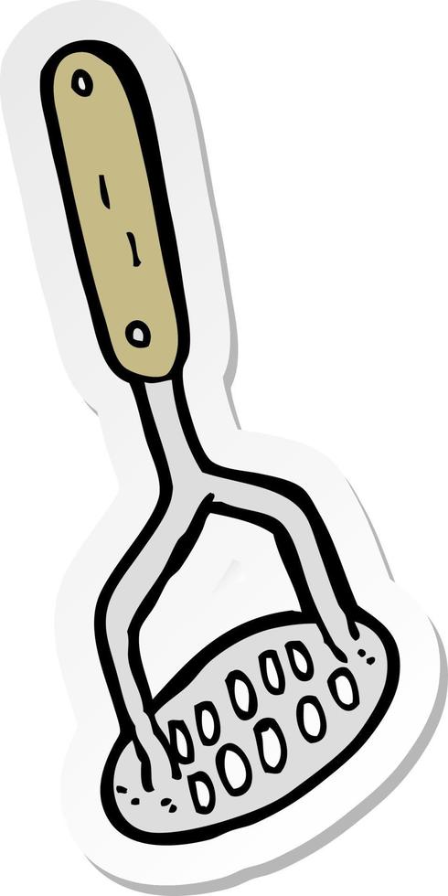 sticker van een cartoon-aardappelstamper vector