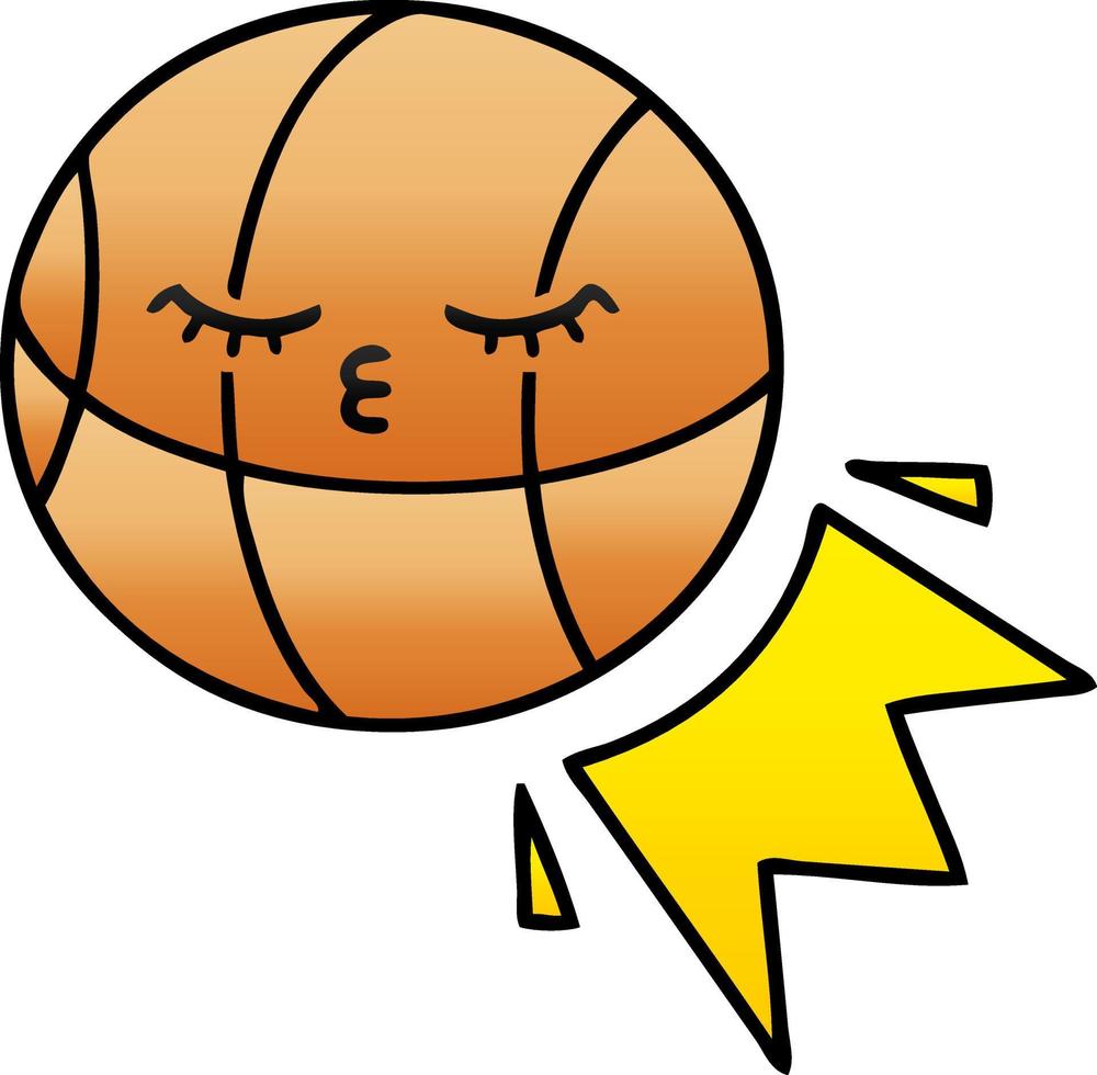 gradiënt gearceerde cartoon basketbal vector