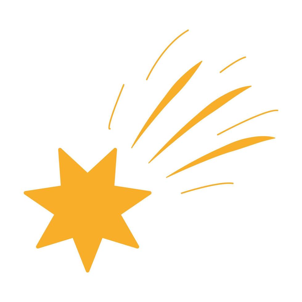 cartoon ster geïsoleerd op een witte achtergrond. vlak. schattige gladde gele ster. minimaal ontwerp. vector