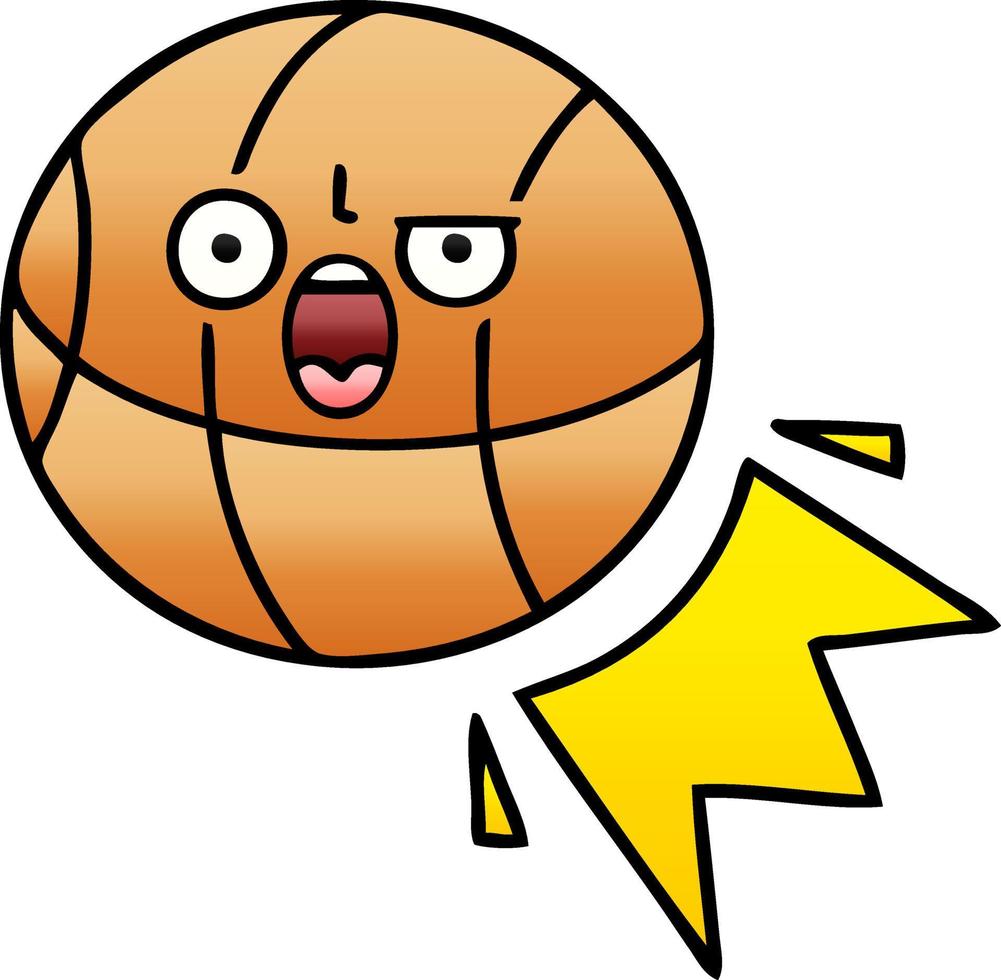 gradiënt gearceerde cartoon basketbal vector