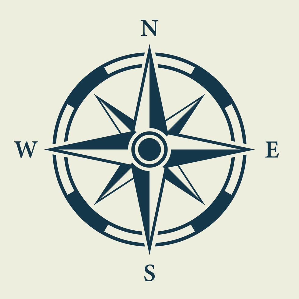 rose wind navigatie retro apparatuur teken. avontuur richting pijl naar noord zuid west oost oriëntatie navigator modern glyph pictogram. kompas silhouet kaartpictogram. geïsoleerde vectorillustratie. vector