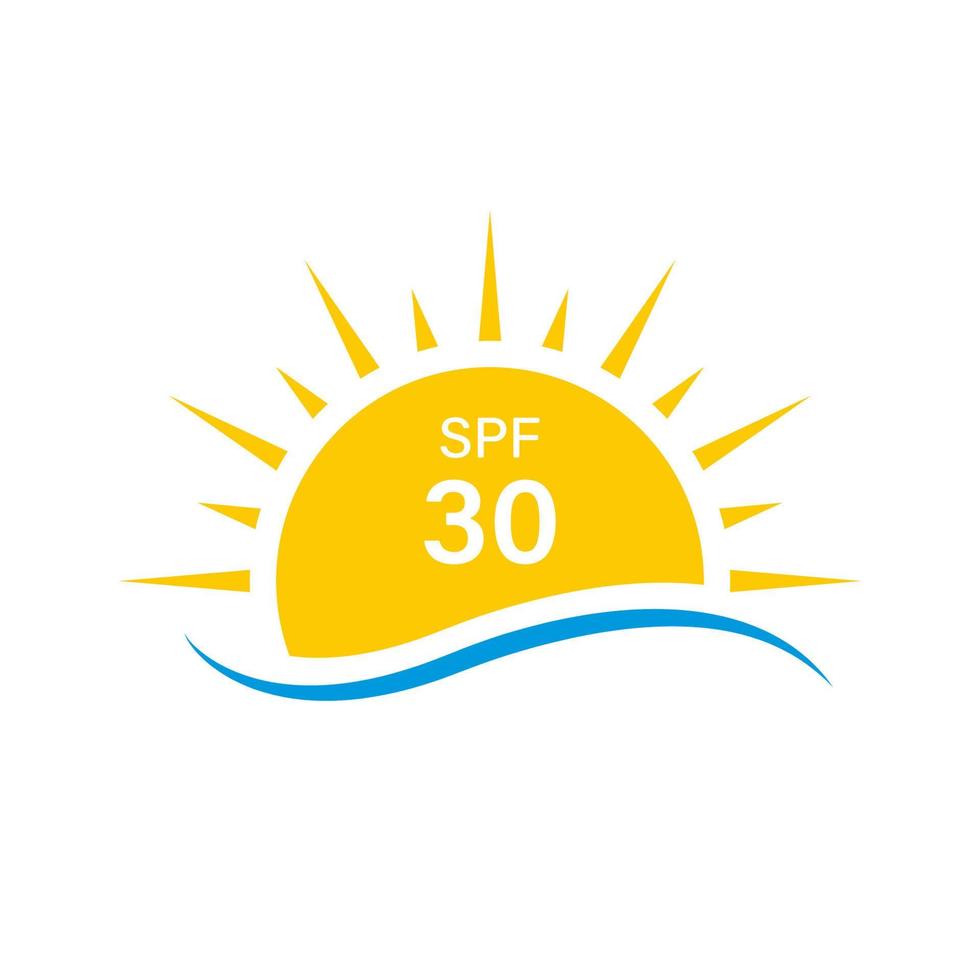 zon uv-stralen spf 30 beschermen straling silhouet icoon. zomer sunblock bescherming ultraviolette stralen uva uvb verdediging huid pictogram. geïsoleerde vectorillustratie. vector