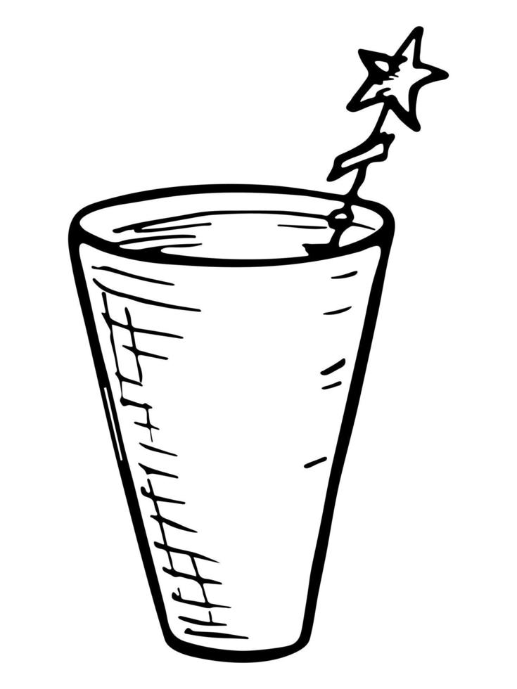 schattig kopje water, sap of frisdrank. glas illustratie. eenvoudig drankje clipart vector
