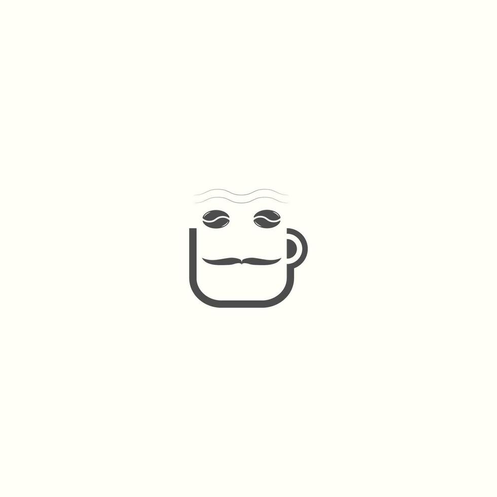 koffie-logo. modern pictogram symbool monochroom mono-line minimalisme vector logo voor coffeeshop.