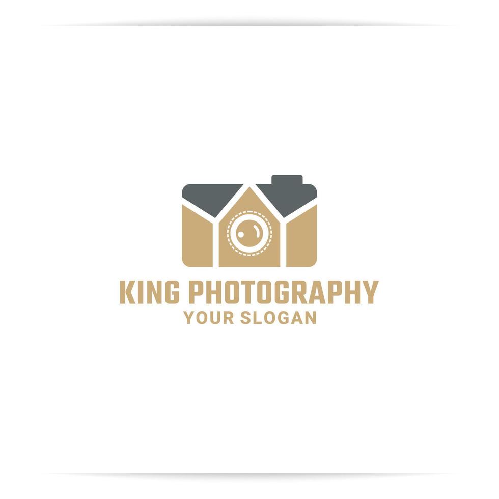 koning camera logo ontwerp vector, focus, lens, koningin. vector
