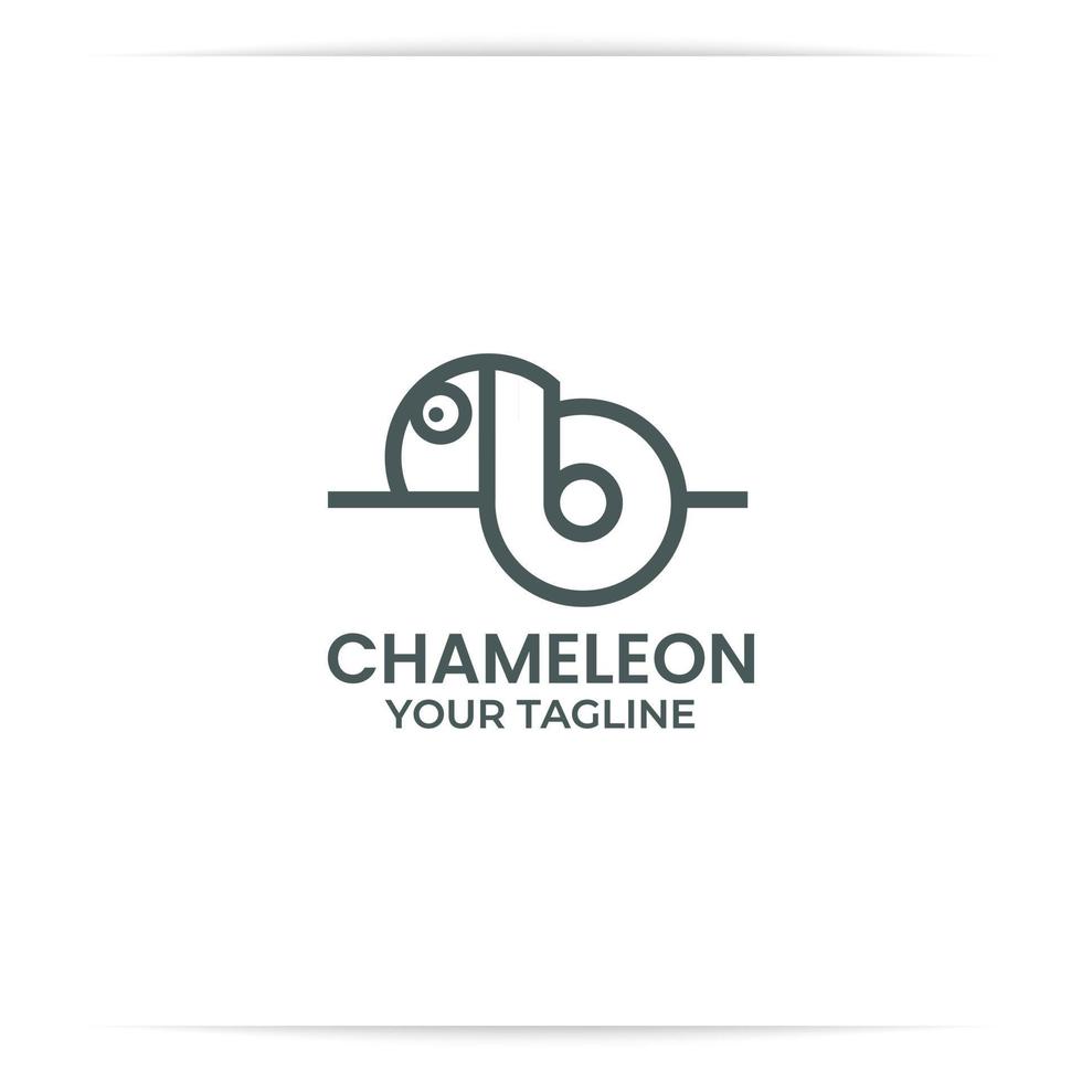 logo ontwerp kameleon lijn b vector