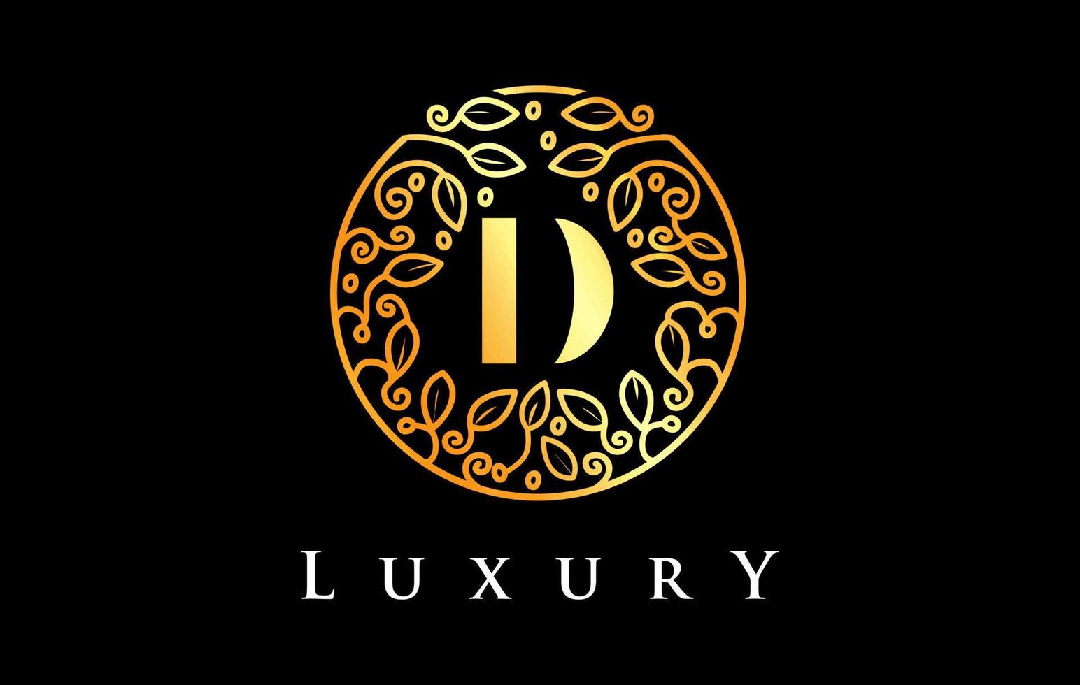 gouden d letter logo luxe.beauty cosmetica logo vector