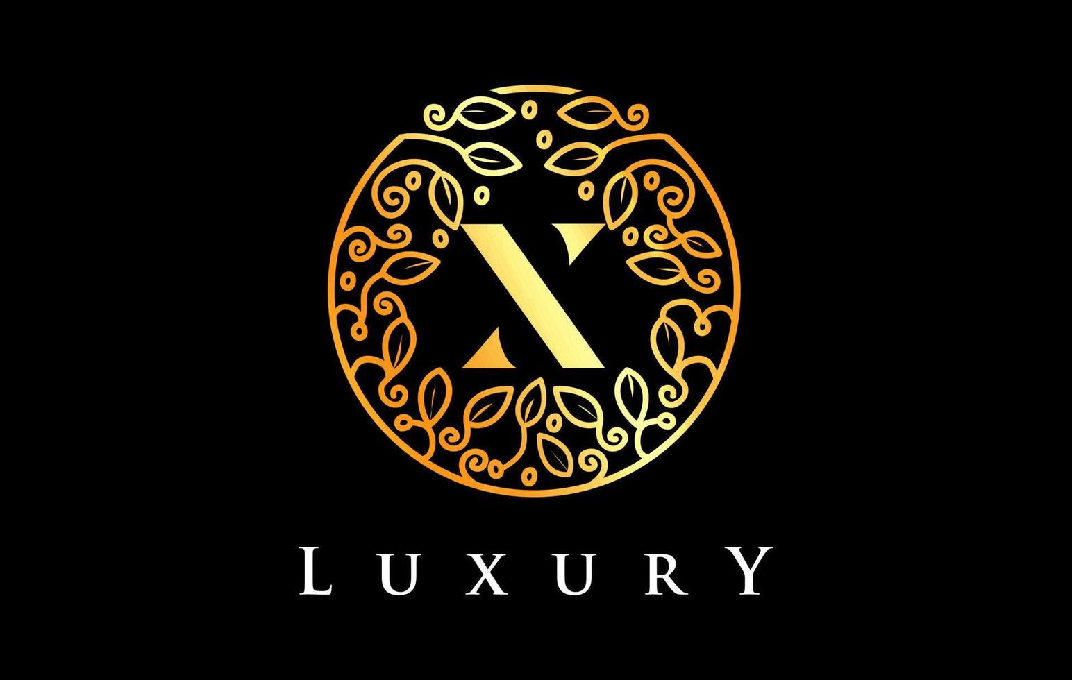 gouden x letter logo luxe.beauty cosmetica logo vector