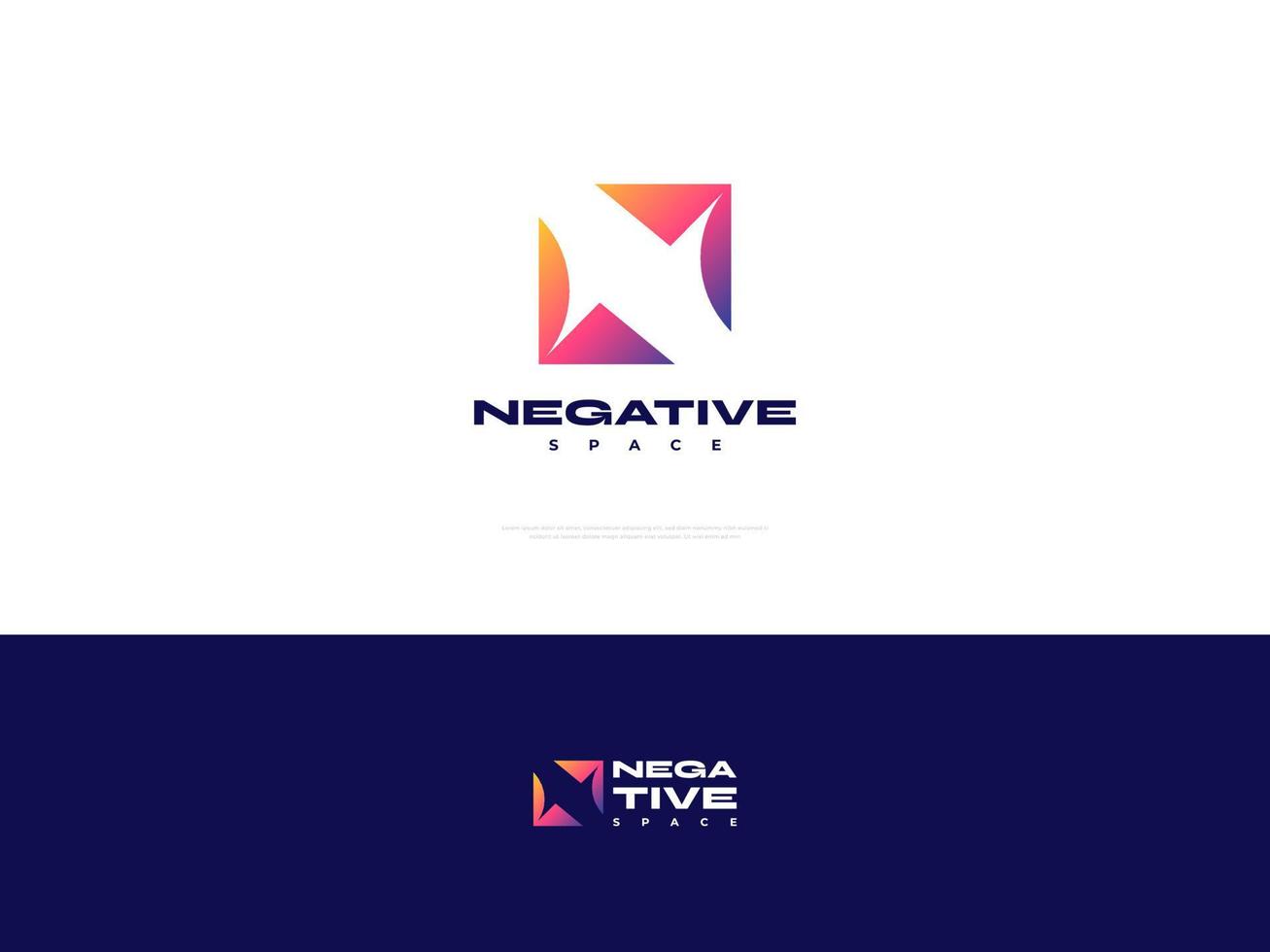 letter n logo-ontwerp met negatieve ruimte. abstract n eerste logo of pictogram in kleurrijk verloop vector