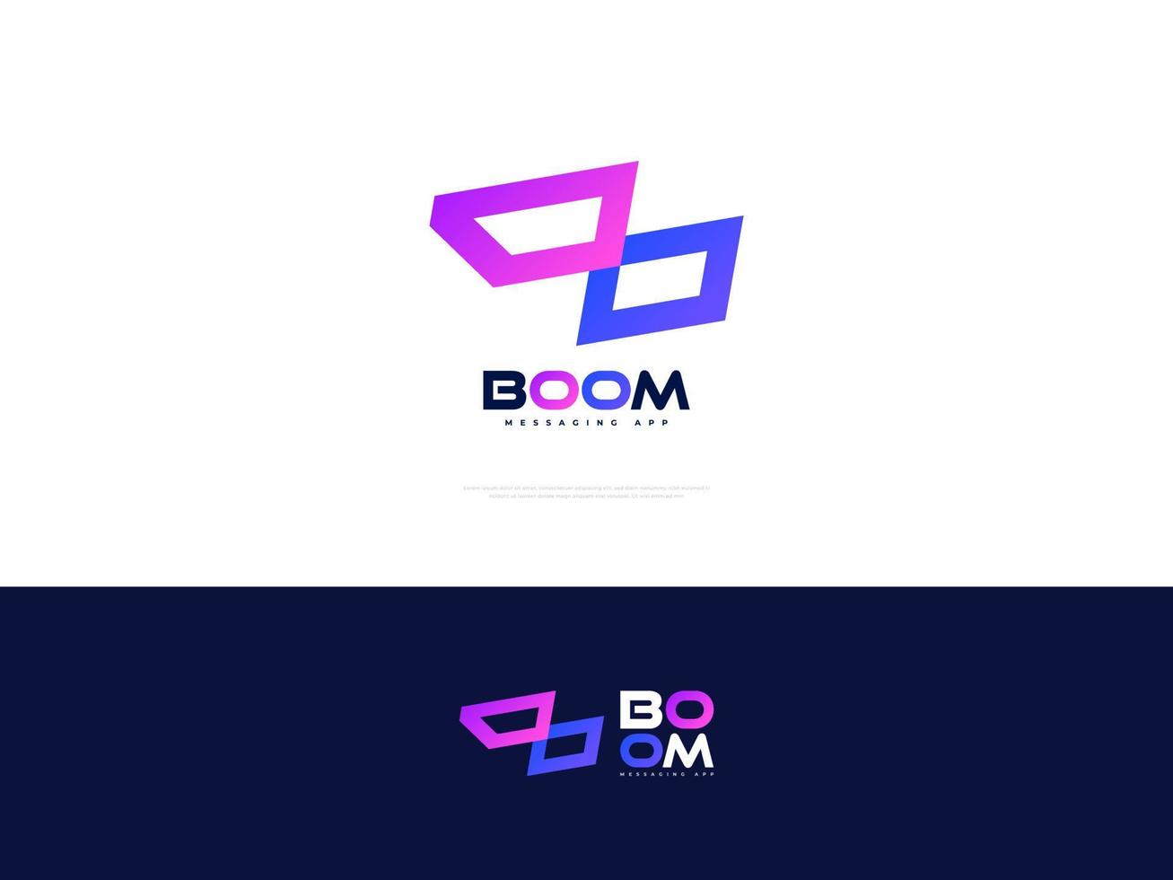 letter b-logo met chat bubble concept. modern en abstract letter b-logo-ontwerp in blauw en paars verloop vector