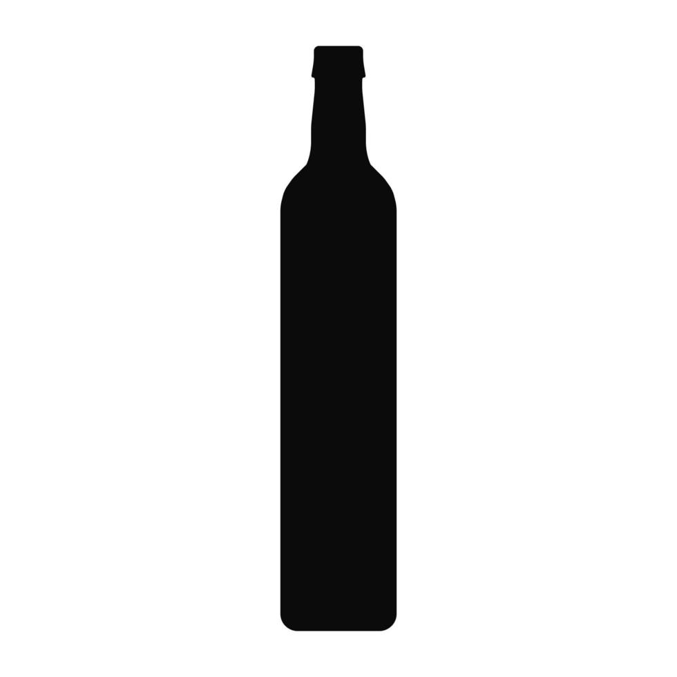 fles wijnstok pictogram zwarte kleur vector