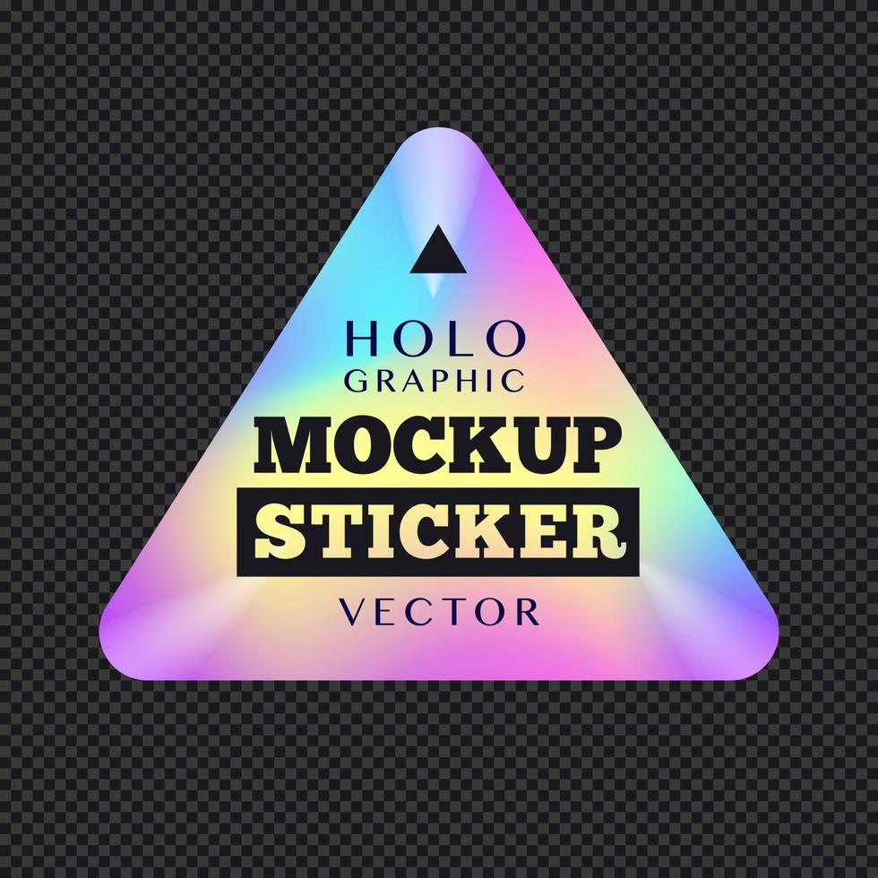 holografische sticker vector sjabloon driehoek vorm