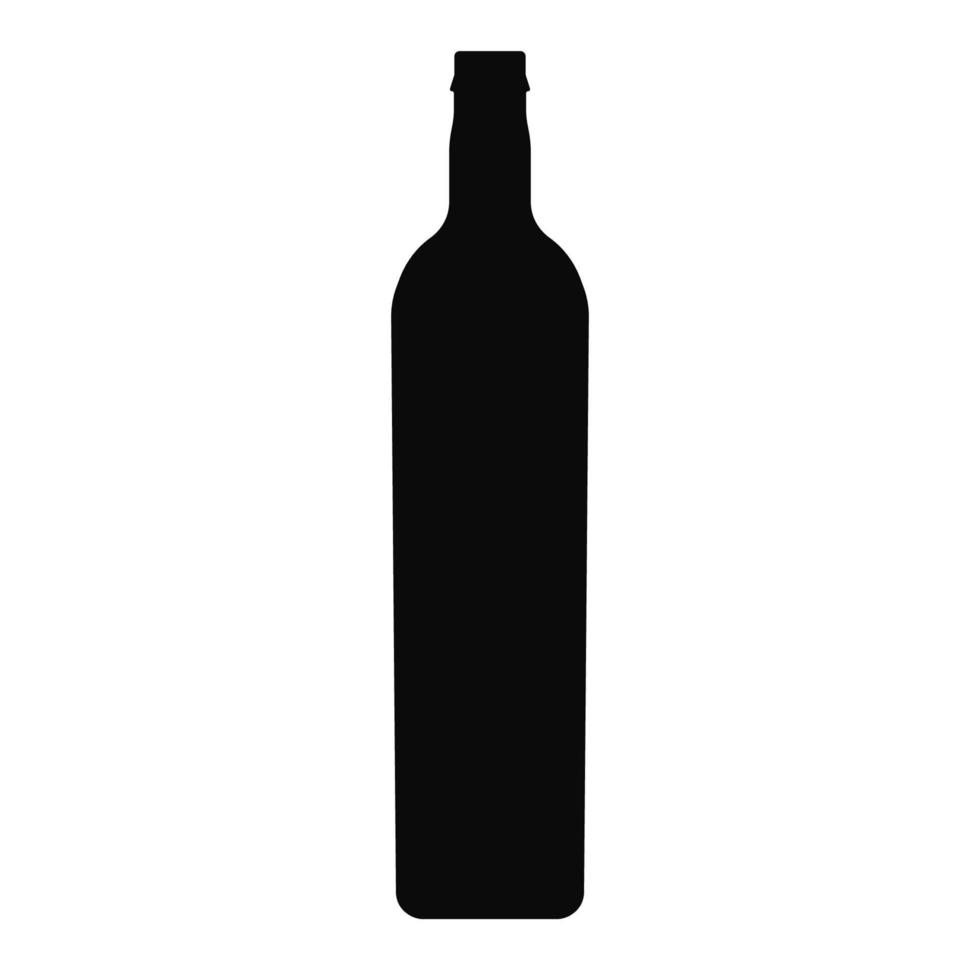 fles wijnstok pictogram zwarte kleur vector