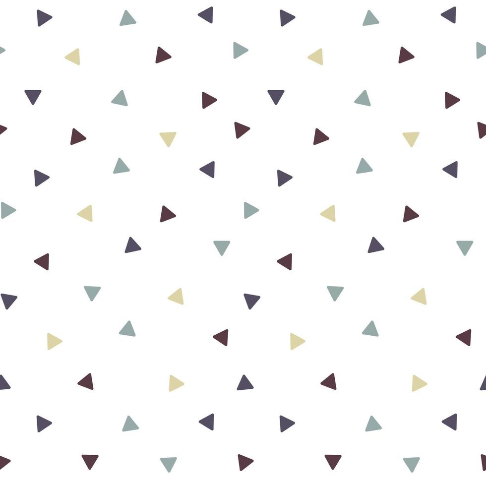 stippen en driehoeken in Scandinavische stijl. naadloos patroon. witte en gekleurde retro achtergrond. chaotische elementen. de textuur van een abstracte geometrische vorm. vector