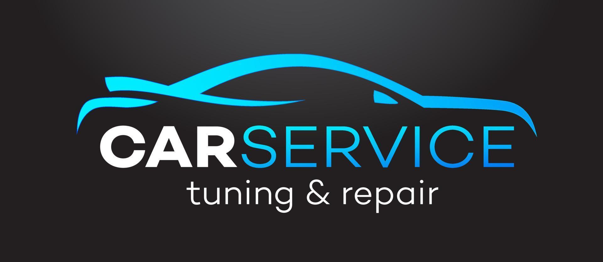 auto service vector logo geïsoleerd op zwarte achtergrond